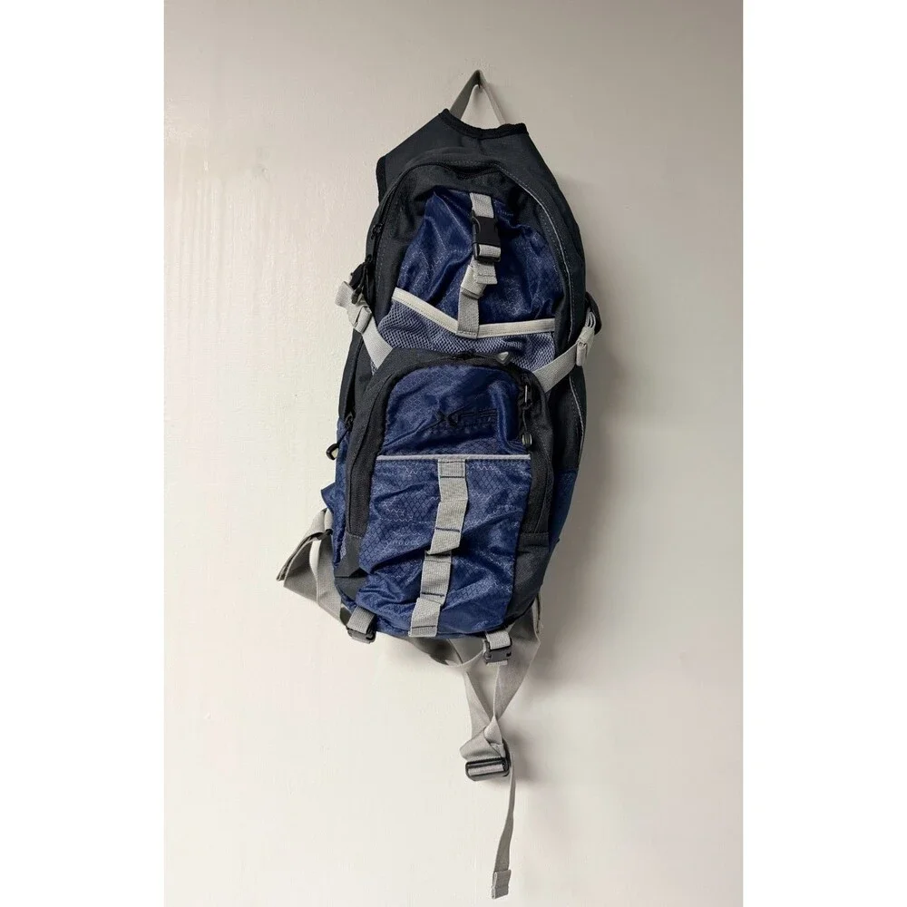 XPS Hydration Backpack Hiking Day Pack Blue Black w Water Bladder Camping